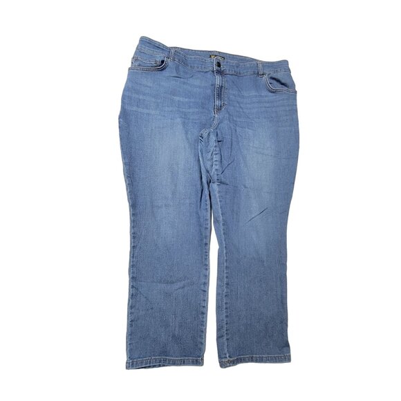 Lee Relaxed Fit Straight Leg Mid Rise Jeans Womens Size 42 Medium Wash Denim - Picture 2 of 4